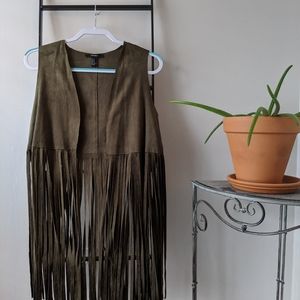 Forever 21 Fringe Suede Vest